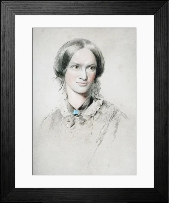 Framed Print : Portrait of the writer Charlotte Bronte (1816-1855), c. 1850. Creator: Richmond Framed Print : Portrait of the writer Charlotte Bronte (1816-1855), c. 1850. Creator: Richmond