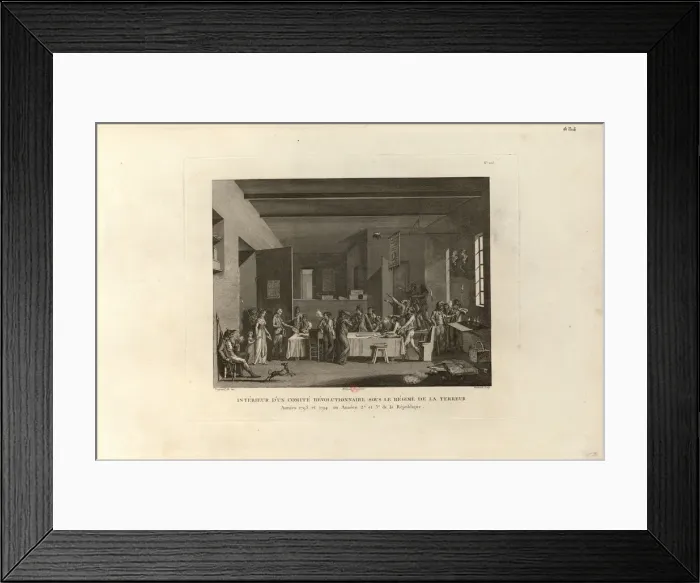 Framed Print : Inside a Revolutionary Committee during the Reign of Terror, 1802. Creator: Berthault Framed Print : Inside a Revolutionary Committee during the Reign of Terror, 1802. Creator: Berthault