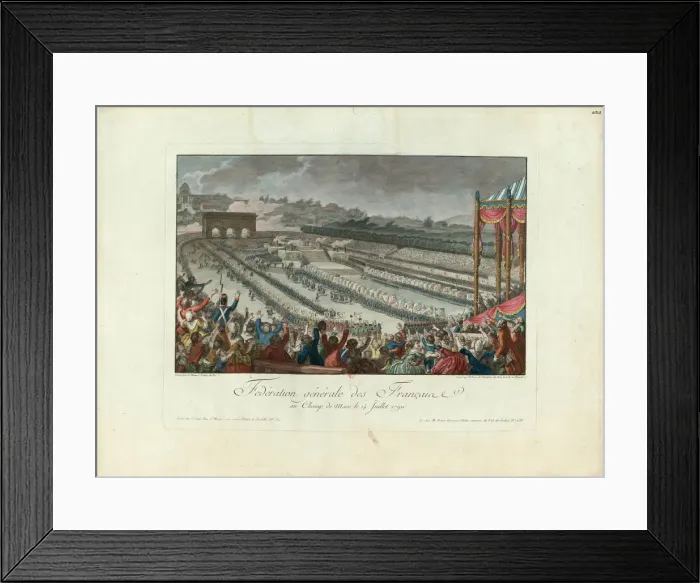 Framed Print : The Festival of the Federation at Champ de Mars on 14 July 1790, 1790. Creator: Helman