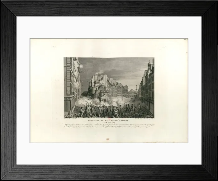 Framed Print : Fusillade in the Faubourg St. Antoine, 28 April 1789, 1802. Creator: Niquet, Claude (1770-1831) Framed Print : Fusillade in the Faubourg St. Antoine, 28 April 1789, 1802. Creator: Niquet, Claude (1770-1831)