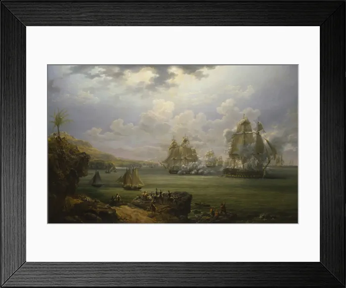 Framed Print : Fight of the frigate Poursuivante against the British ship Hercule, 28 June 1803, 1803 Framed Print : Fight of the frigate Poursuivante against the British ship Hercule, 28 June 1803, 1803