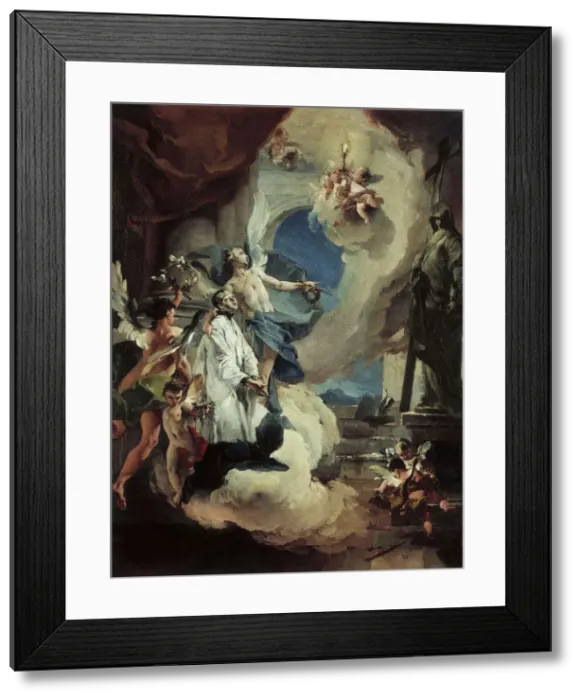 Framed Print : Saint Aloysius Gonzaga in Glory, c. 1725. Creator: Tiepolo, Giambattista (1696-1770) Framed Print : Saint Aloysius Gonzaga in Glory, c. 1725. Creator: Tiepolo, Giambattista (1696-1770)