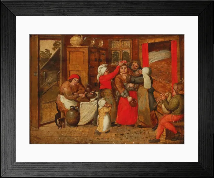 Framed Print : Preparing for the bridal bed, 1570s. Creator: Cleve, Marten van, the Elder (1527-1581) Framed Print : Preparing for the bridal bed, 1570s. Creator: Cleve, Marten van, the Elder (1527-1581)