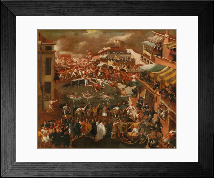 Framed Print : Ponte dei Pugni in Venice. Creator: Heintz, Joseph, the Younger (ca 1600-after 1674) Framed Print : Ponte dei Pugni in Venice. Creator: Heintz, Joseph, the Younger (ca 1600-after 1674)