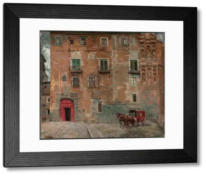 Framed Print : Casa del obispo de Tarazona, Early 1930s. Creator: Zuloaga y Zabaleto, Ignacio (1870-1945)