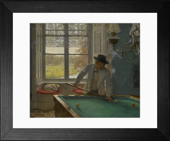 Framed Print : The Billiards Player, 1896. Creator: Tholen, Willem Bastiaan (1860-1931) Framed Print : The Billiards Player, 1896. Creator: Tholen, Willem Bastiaan (1860-1931)