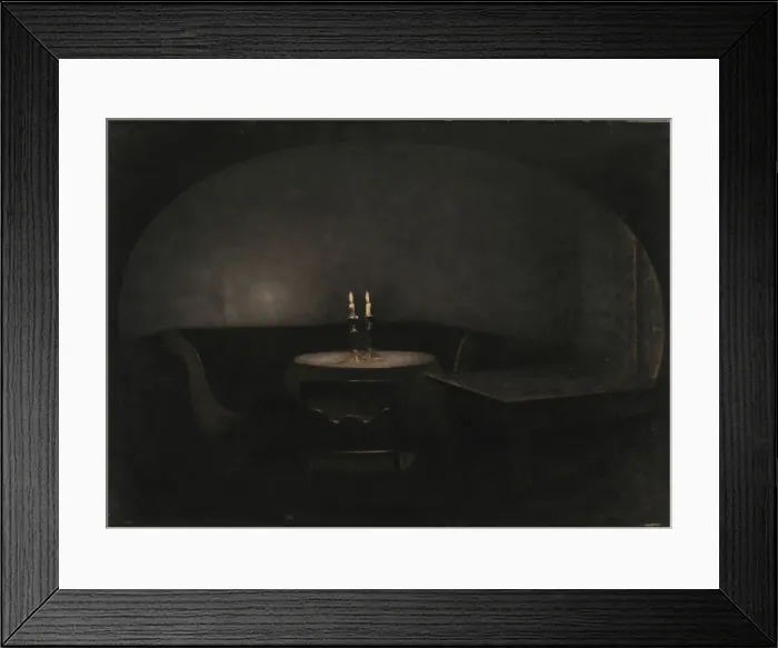 Framed Print : Interior. Artificial Light (Interior. Kunstigt lys), 1909. Creator: Hammershoi Framed Print : Interior. Artificial Light (Interior. Kunstigt lys), 1909. Creator: Hammershoi