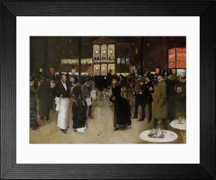 Framed Print : Le boulevard Montmartre, la nuit, devant le theatre des Varietes, ca 1885 Framed Print : Le boulevard Montmartre, la nuit, devant le theatre des Varietes, ca 1885