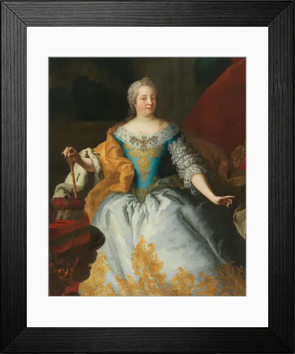 Framed Print : Portrait of Empress Maria Theresia, Queen of Hungary and Bohemia, with the Bohemian crown Framed Print : Portrait of Empress Maria Theresia, Queen of Hungary and Bohemia, with the Bohemian crown
