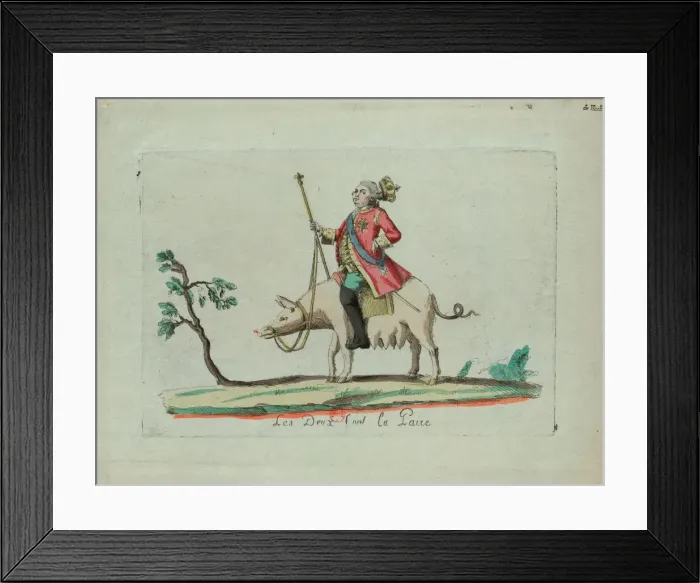 Framed Print : Louis Rides a Pig, 1791. Creator: Anonymous Framed Print : Louis Rides a Pig, 1791. Creator: Anonymous