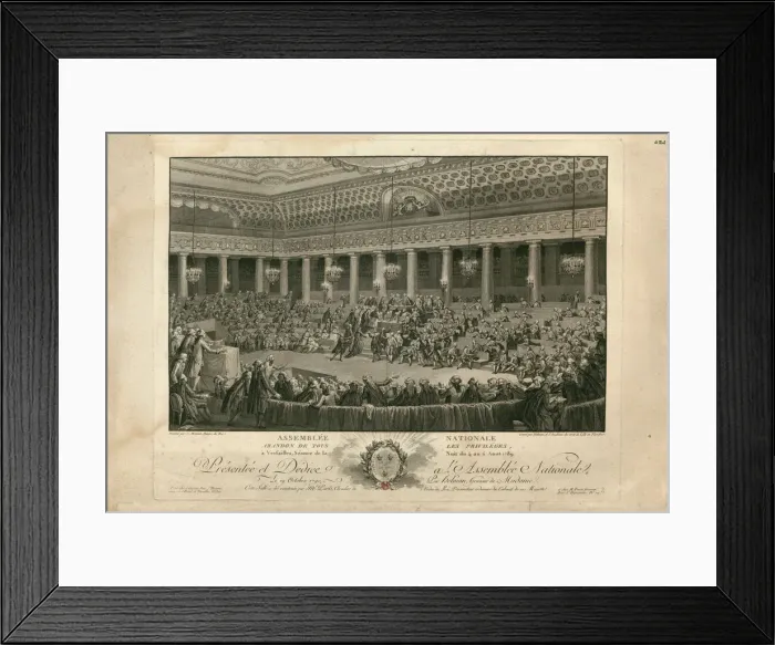 Framed Print : The Night of August 4, 1789 in the National Assembly, 1790. Creator: Helman, Isidore Stanislas Framed Print : The Night of August 4, 1789 in the National Assembly, 1790. Creator: Helman, Isidore Stanislas