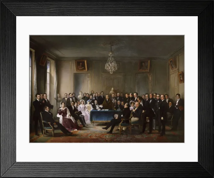 Framed Print : Francois-Guillaume Andrieux Reading his Tragedy Junius Brutusin the Foyer… Framed Print : Francois-Guillaume Andrieux Reading his Tragedy Junius Brutusin the Foyer…