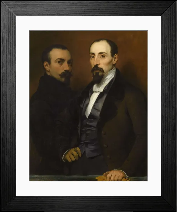 Framed Print : Self-Portrait with his son Achille, 1836. Creator: Deveria, Eugene (1805-1865) Framed Print : Self-Portrait with his son Achille, 1836. Creator: Deveria, Eugene (1805-1865)