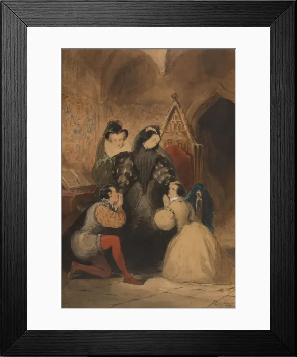 Framed Print : Mary Stuart blessing Roland Groeme and Catherine Seyton Framed Print : Mary Stuart blessing Roland Groeme and Catherine Seyton