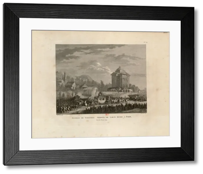 Framed Print : Return from Varennes, Arrival of Louis Capet in Paris, 1802. Creator: Duplessis-Bertaux