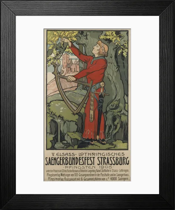 Framed Print : Saengerbundesfest (singer festival) Strasbourg, 1905. Creator: Schnug, Leo (1878-1933) Framed Print : Saengerbundesfest (singer festival) Strasbourg, 1905. Creator: Schnug, Leo (1878-1933)