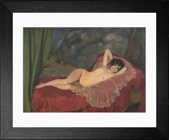 Framed Print : Red Nude, 1922. Creator: Zuloaga y Zabaleto, Ignacio (1870-1945) Framed Print : Red Nude, 1922. Creator: Zuloaga y Zabaleto, Ignacio (1870-1945)