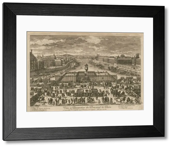 Framed Print : View of the Pont Neuf in Paris, Second Half of the 17th cen Creator: Perelle Framed Print : View of the Pont Neuf in Paris, Second Half of the 17th cen Creator: Perelle