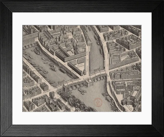 Framed Print : Pont Neuf. Plan de Paris, dit Turgot, 1739. Creator: Anonymous Framed Print : Pont Neuf. Plan de Paris, dit Turgot, 1739. Creator: Anonymous