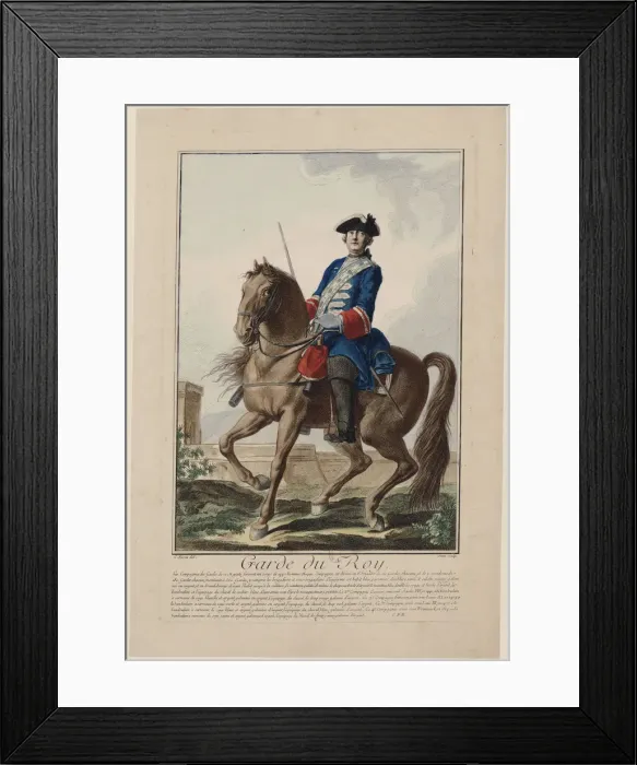 Framed Print : Garde du roi (Kings Bodyguard), 1756. Creator: De Fehrt, Antoine Jean (1723-1774) Framed Print : Garde du roi (Kings Bodyguard), 1756. Creator: De Fehrt, Antoine Jean (1723-1774)