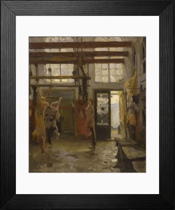 Framed Print : Slaughterhouse, 1890. Creator: Tholen, Willem Bastiaan (1860-1931) Framed Print : Slaughterhouse, 1890. Creator: Tholen, Willem Bastiaan (1860-1931)