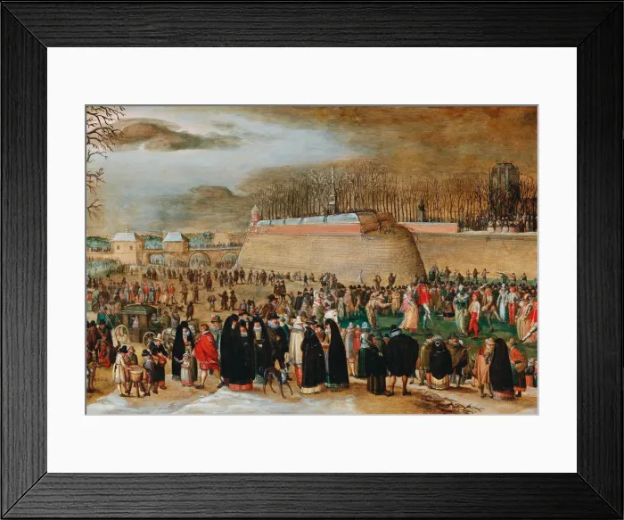Framed Print : Winter landscape with a carnival scene near the Kipdorppoort Bastion in Antwerp. Creator: Vrancx Framed Print : Winter landscape with a carnival scene near the Kipdorppoort Bastion in Antwerp. Creator: Vrancx