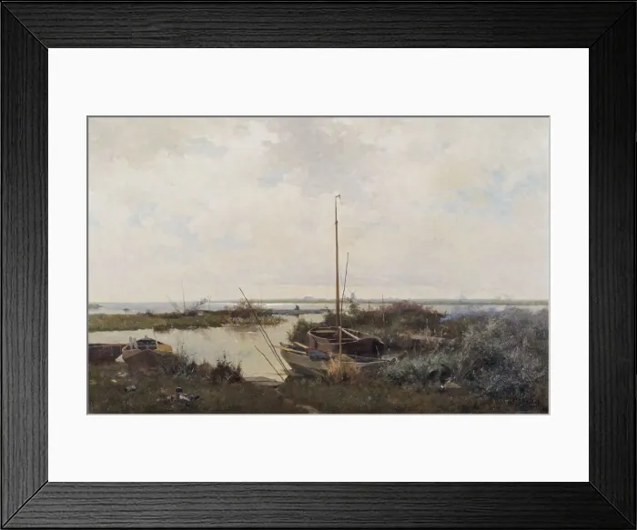 Framed Print : River landscape, 1882. Creator: Tholen, Willem Bastiaan (1860-1931) Framed Print : River landscape, 1882. Creator: Tholen, Willem Bastiaan (1860-1931)