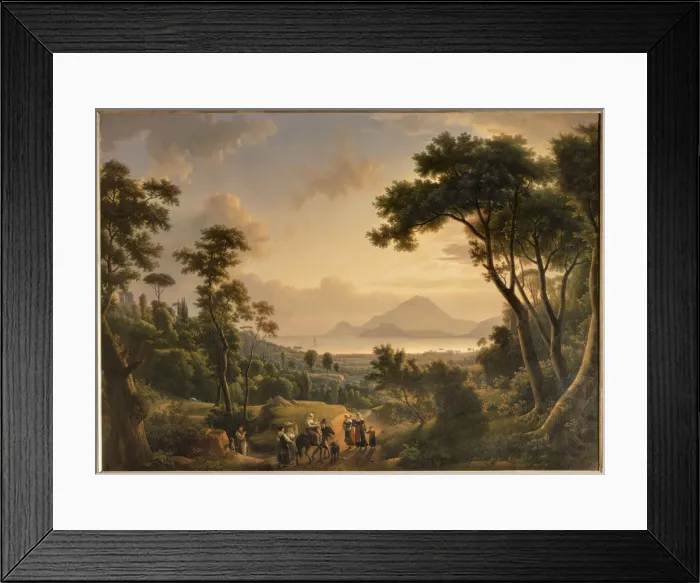 Framed Print : View of the coast of Posillipo (Kingdom of Naples). Creator: Dunouy, Alexandre-Hyacinthe