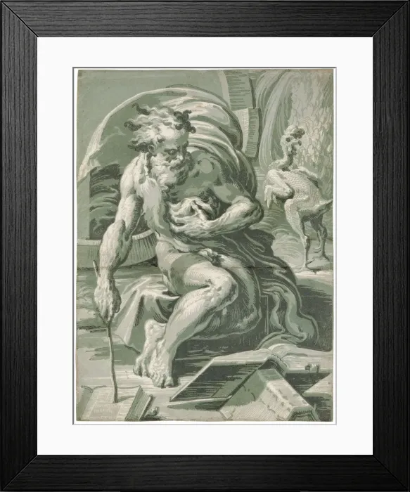 Framed Print : Diogenes, after 1527. Creator: Ugo da Carpi (1480-1532) Framed Print : Diogenes, after 1527. Creator: Ugo da Carpi (1480-1532)