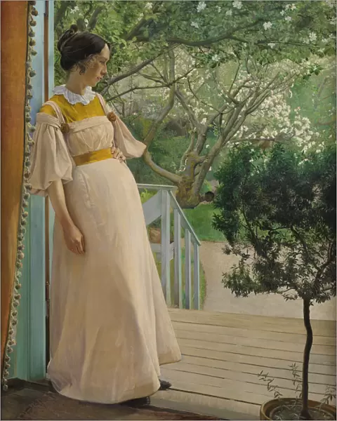 In the garden door. The artists wife, 1897. Creator: Ring, Laurits Andersen (1854-1933)