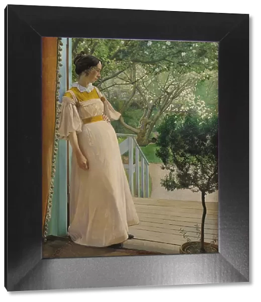 In the garden door. The artists wife, 1897. Creator: Ring, Laurits Andersen (1854-1933)