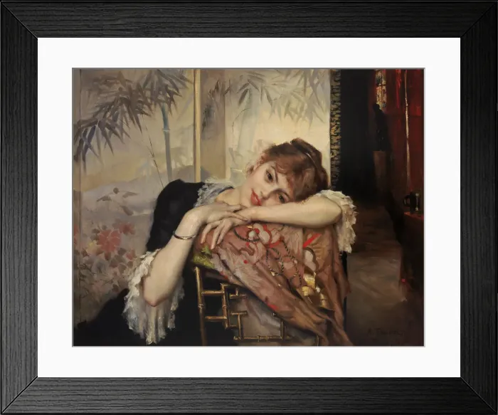 Framed Print : The Parisienne, 1883. Creator: Edelfelt, Albert Gustaf Aristides (1854-1905) Framed Print : The Parisienne, 1883. Creator: Edelfelt, Albert Gustaf Aristides (1854-1905)