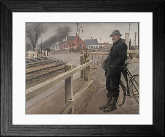 Framed Print : Waiting for the Train. Level Crossing by Roskilde Highway, 1914. Creator: Ring, Laurits Andersen Framed Print : Waiting for the Train. Level Crossing by Roskilde Highway, 1914. Creator: Ring, Laurits Andersen