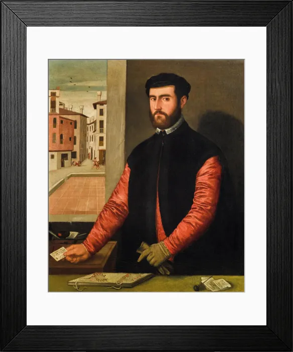 Framed Print : Self-Portrait, 1552. Creator: Badile, Antonio (1518-1560) Framed Print : Self-Portrait, 1552. Creator: Badile, Antonio (1518-1560)