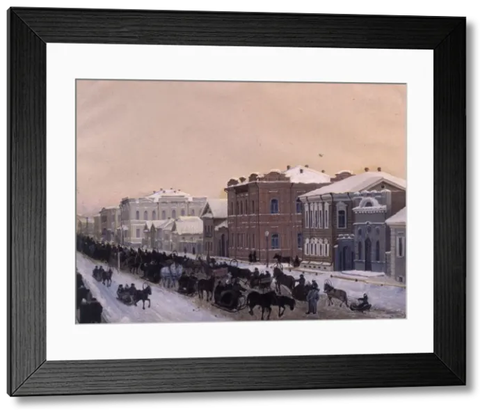 Framed Print : Tomsk, Magistratskaya Street during the Shrovetide in 1897, 1897. Creator: Kosharov Framed Print : Tomsk, Magistratskaya Street during the Shrovetide in 1897, 1897. Creator: Kosharov