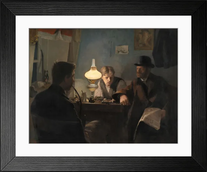 Framed Print : A Visit to the Shoemakers Shop, 1885. Creator: Ring, Laurits Andersen (1854-1933) Framed Print : A Visit to the Shoemakers Shop, 1885. Creator: Ring, Laurits Andersen (1854-1933)