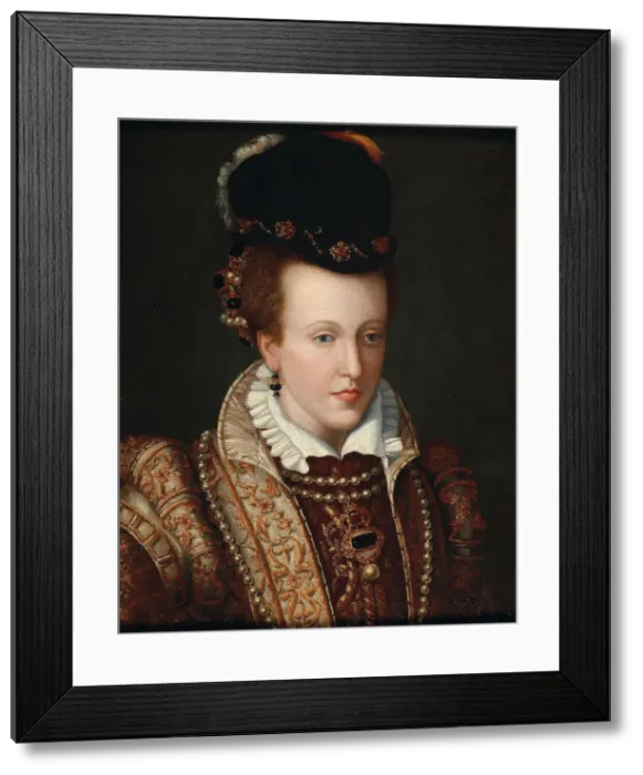 Framed Print : Portrait of Joanna of Austria (1547-1578), Grand Duchess of Tuscany, c. 1570. Creator: Butteri Framed Print : Portrait of Joanna of Austria (1547-1578), Grand Duchess of Tuscany, c. 1570. Creator: Butteri