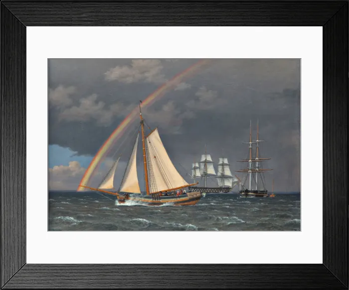 Framed Print : Rainbow over the Lake, 1836. Creator: Eckersberg, Christoffer-Wilhelm (1783-1853)