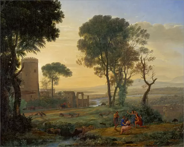 Landscape with the flight into Egypt, c. 1646. Creator: Lorrain, Claude (1600-1682)