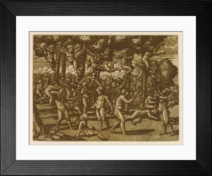 Framed Print : Putti Playing (After Raphael), 1544. Creator: Monogrammist NDB (active c. 1520-1550) Framed Print : Putti Playing (After Raphael), 1544. Creator: Monogrammist NDB (active c. 1520-1550)