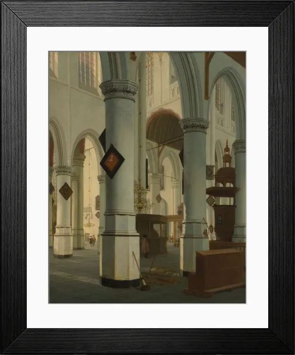 Framed Print : Interior of the Oude Kerk, Delft, 1660. Creator: Hendrik Cornelisz. van Vliet Framed Print : Interior of the Oude Kerk, Delft, 1660. Creator: Hendrik Cornelisz. van Vliet