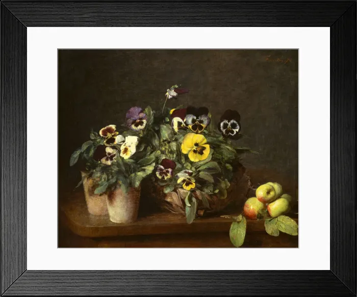 Framed Print : Still Life with Pansies, 1874. Creator: Henri Fantin-Latour Framed Print : Still Life with Pansies, 1874. Creator: Henri Fantin-Latour