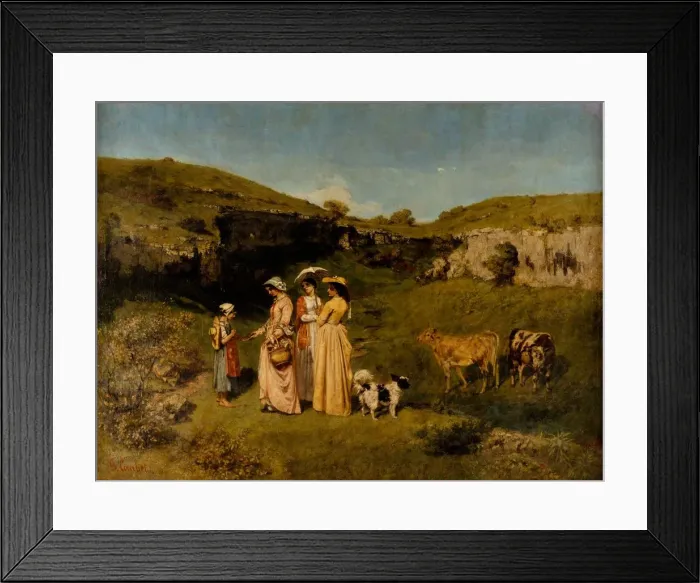 Framed Print : Young Ladies of the Village, 1851-52. Creator: Gustave Courbet Framed Print : Young Ladies of the Village, 1851-52. Creator: Gustave Courbet