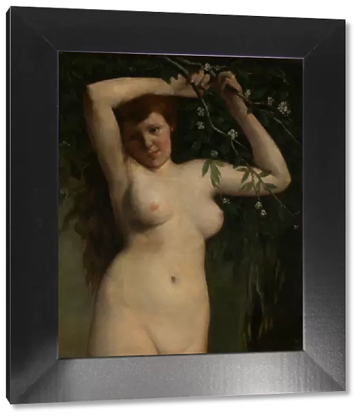 Nude with Flowering Branch, 1863. Creator: Gustave Courbet