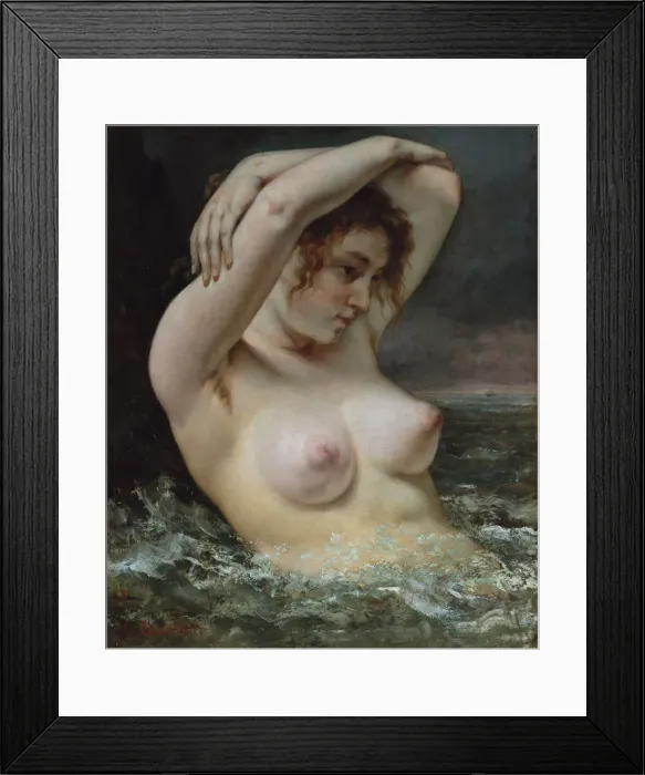 Framed Print : The Woman in the Waves, 1868. Creator: Gustave Courbet Framed Print : The Woman in the Waves, 1868. Creator: Gustave Courbet