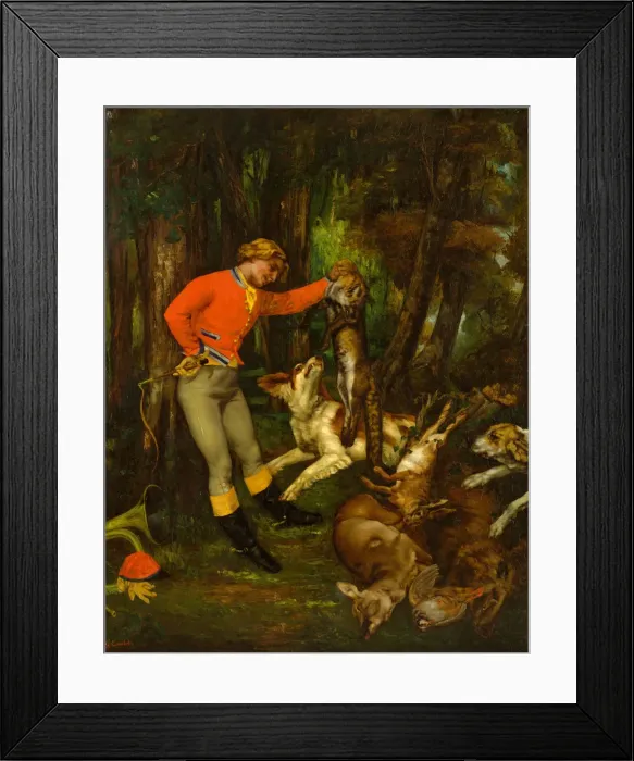 Framed Print : After the Hunt, ca. 1859. Creator: Gustave Courbet Framed Print : After the Hunt, ca. 1859. Creator: Gustave Courbet