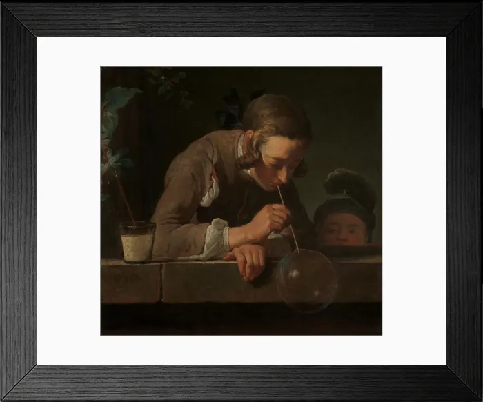 Framed Print : Soap Bubbles, ca. 1733-34. Creator: Jean-Simeon Chardin