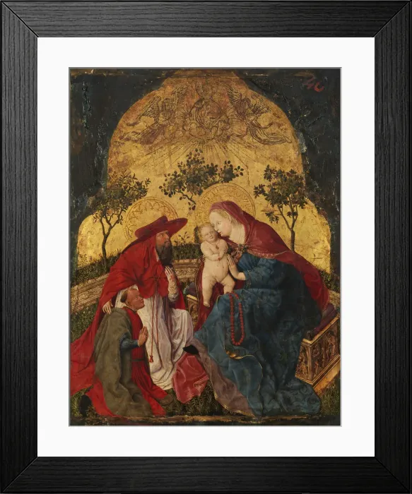 Framed Print : Virgin and Child with a Donor Presented by Saint Jerome, ca Framed Print : Virgin and Child with a Donor Presented by Saint Jerome, ca