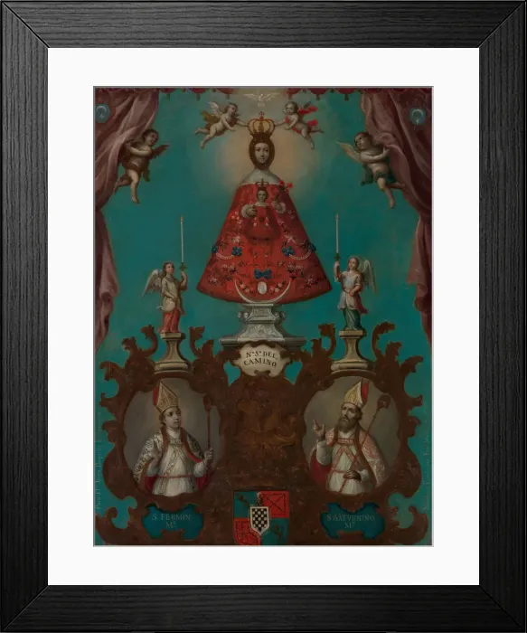 Framed Print : The Virgin of El Camino with St. Fermin and St Framed Print : The Virgin of El Camino with St. Fermin and St
