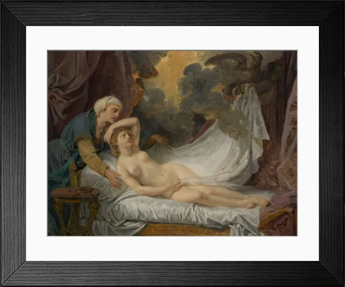 Framed Print : Aegina Visited by Jupiter, ca. 1767-69. Creator: Jean-Baptiste Greuze Framed Print : Aegina Visited by Jupiter, ca. 1767-69. Creator: Jean-Baptiste Greuze